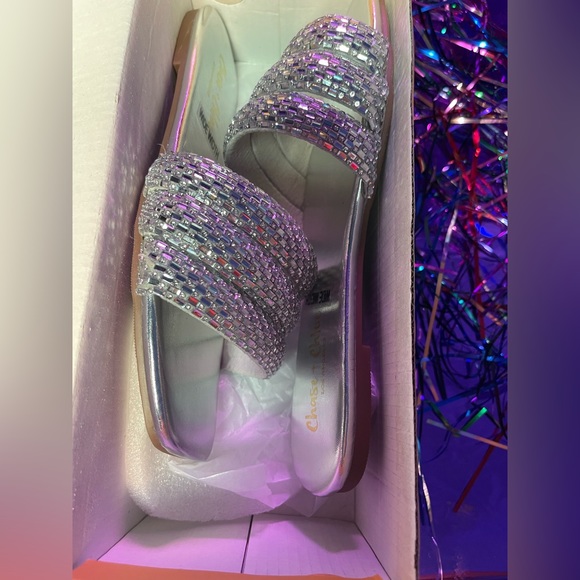 Wide Width Fit Rhinestone Sandals - Picture 6 of 11